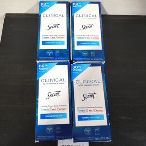 Secret Clinical Strength Antiperspirant / Deodorant COMPLETELY CLEAN 2.6oz. x4